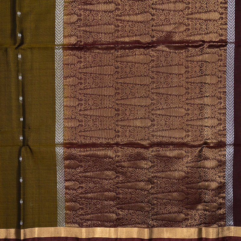 Hayagrivas Mehandi Green Kora Silk Cotton Saree SSCBF156H2-33