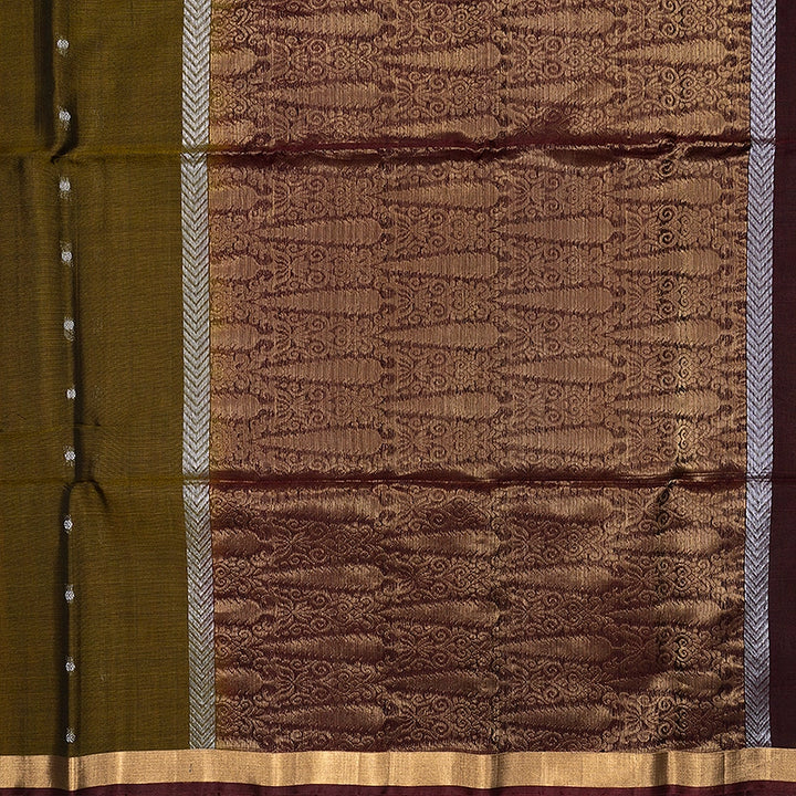 Hayagrivas Mehandi Green Kora Silk Cotton Saree SSCBF156H2-33