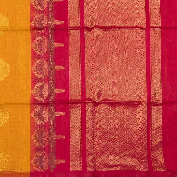 Hayagrivas Mango Yellow Kora Silk Cotton Saree SSCBF156H2-36