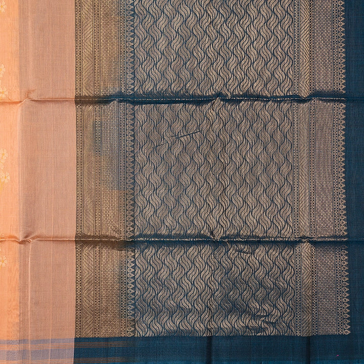 Hayagrivas Peach Orange Kora Silk Cotton Saree SSCBF156H2-47