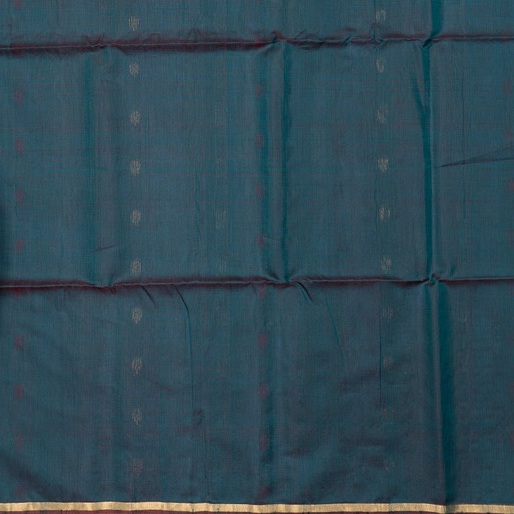 Hayagrivas Teal Blue Kora Silk Cotton Saree SSCBF156H2-56