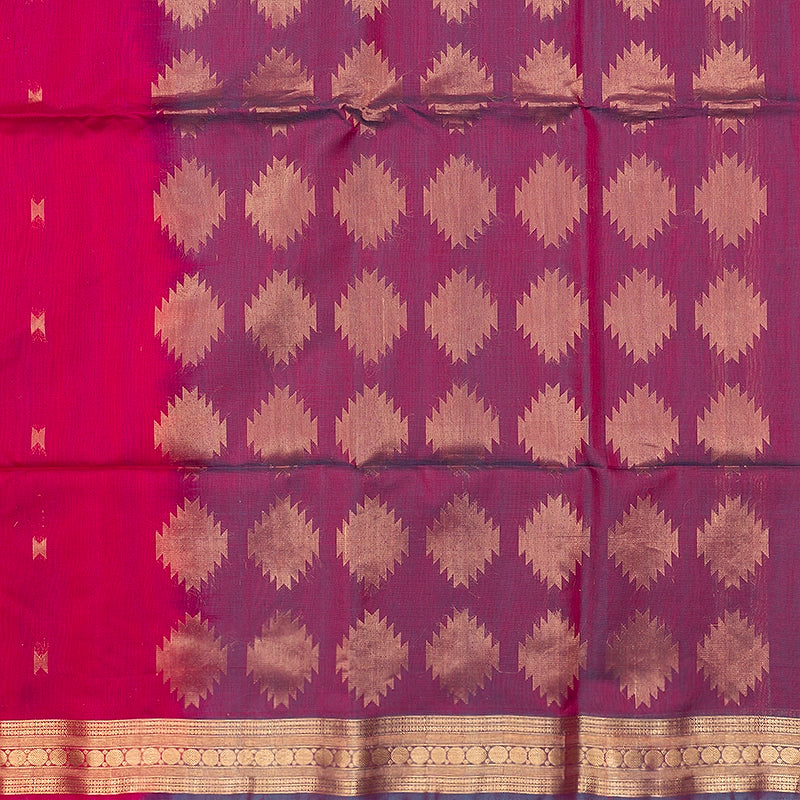 Hayagrivas Rani Pink Kora Silk Cotton Saree SSCBF156H5-9