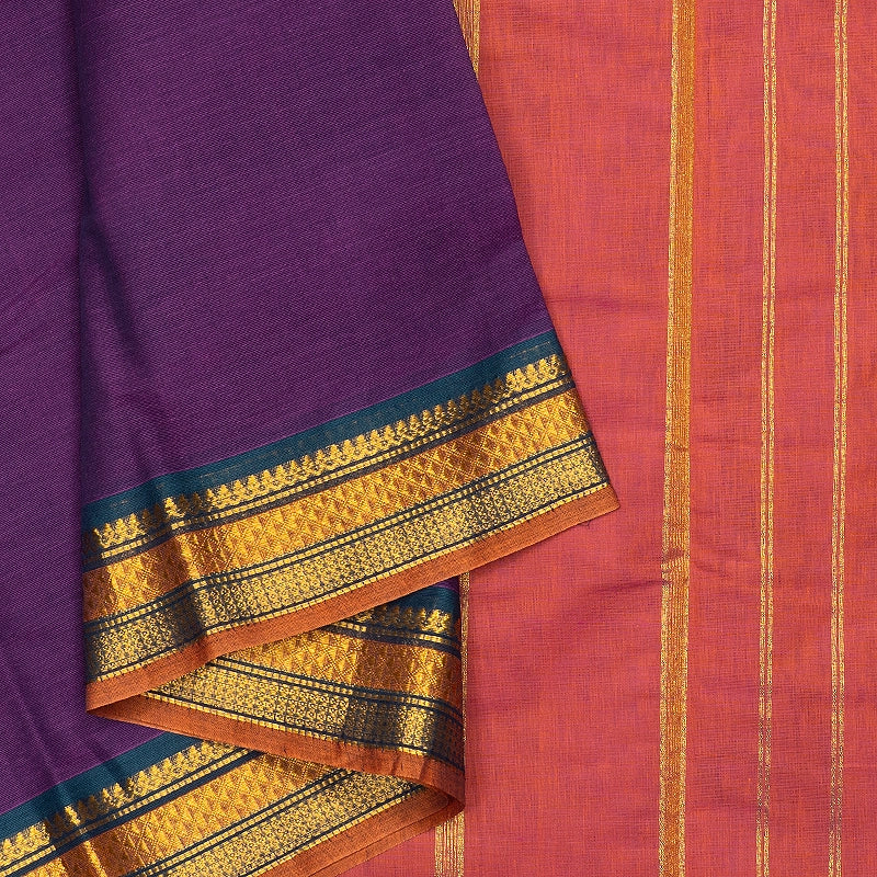Hayagrivas Purple Handloom Chettinad Cotton Saree SSCBF167I1-20