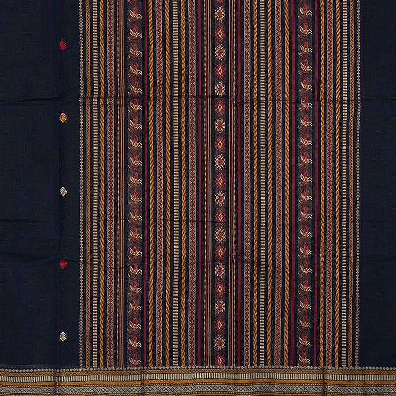 Hayagrivas Navy Blue Handloom Kanchi Cotton Saree SSCBF177I1-5