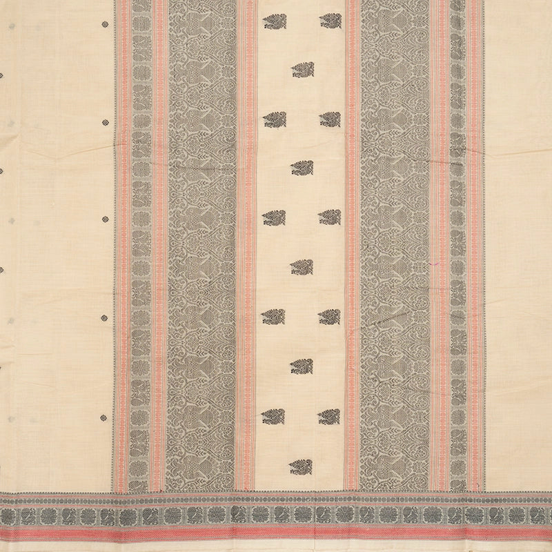 Hayagrivas Beige Handloom Kanchi Cotton Saree SSCBF177I3-3