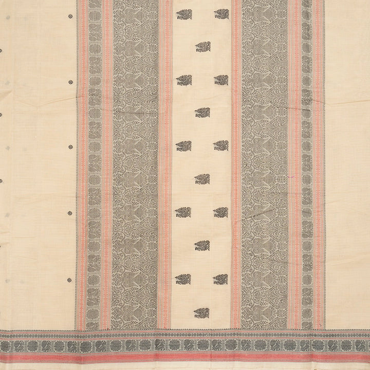 Hayagrivas Beige Handloom Kanchi Cotton Saree SSCBF177I3-3