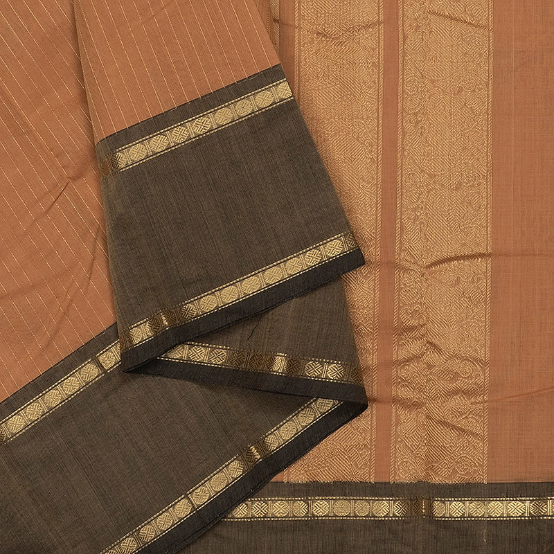 Hayagrivas Creamy Peach Handloom Kanchi Cotton Saree SSCBF177I5-5