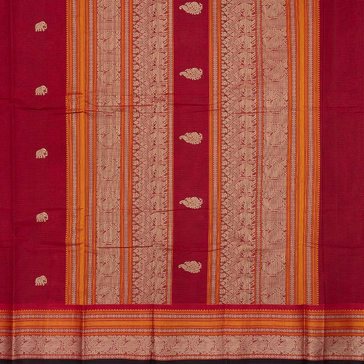Hayagrivas Reddish-Pink Handloom Kanchi Cotton Saree SSCBF177I5-8
