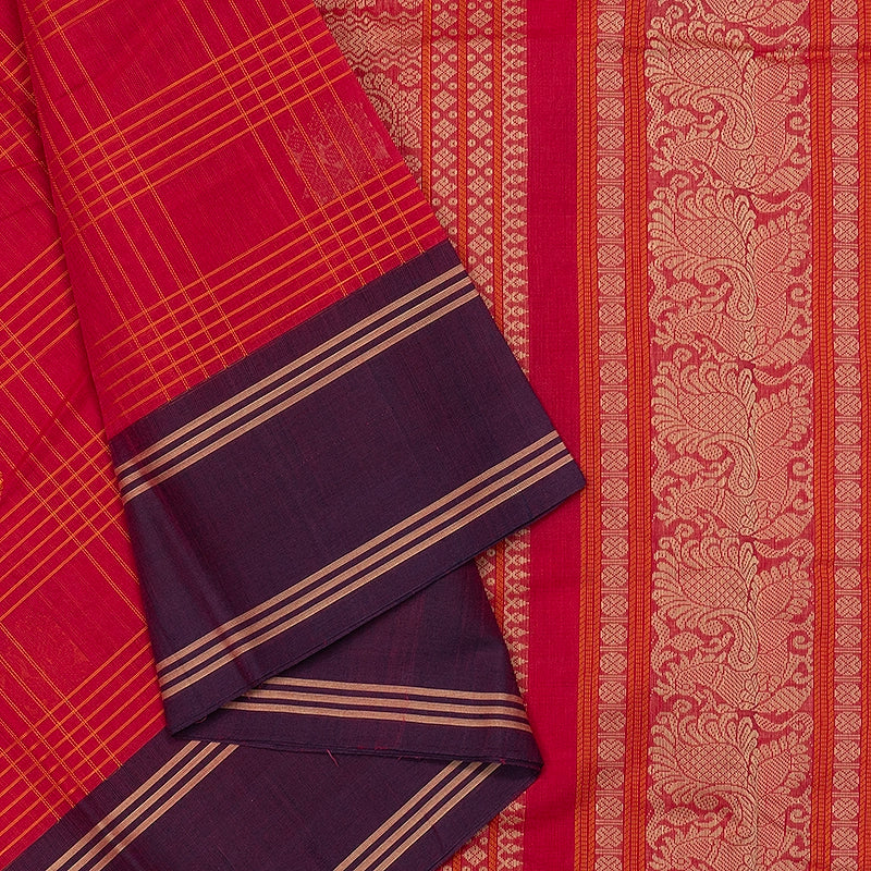 Hayagrivas Pink Handloom Kanchi Cotton Saree SSCBF177I5-9