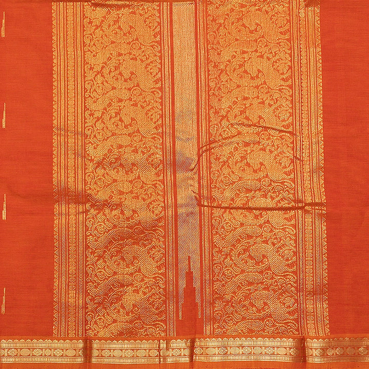 Hayagrivas Orange Handloom Kanchi Cotton Saree SSCBF177I6-18