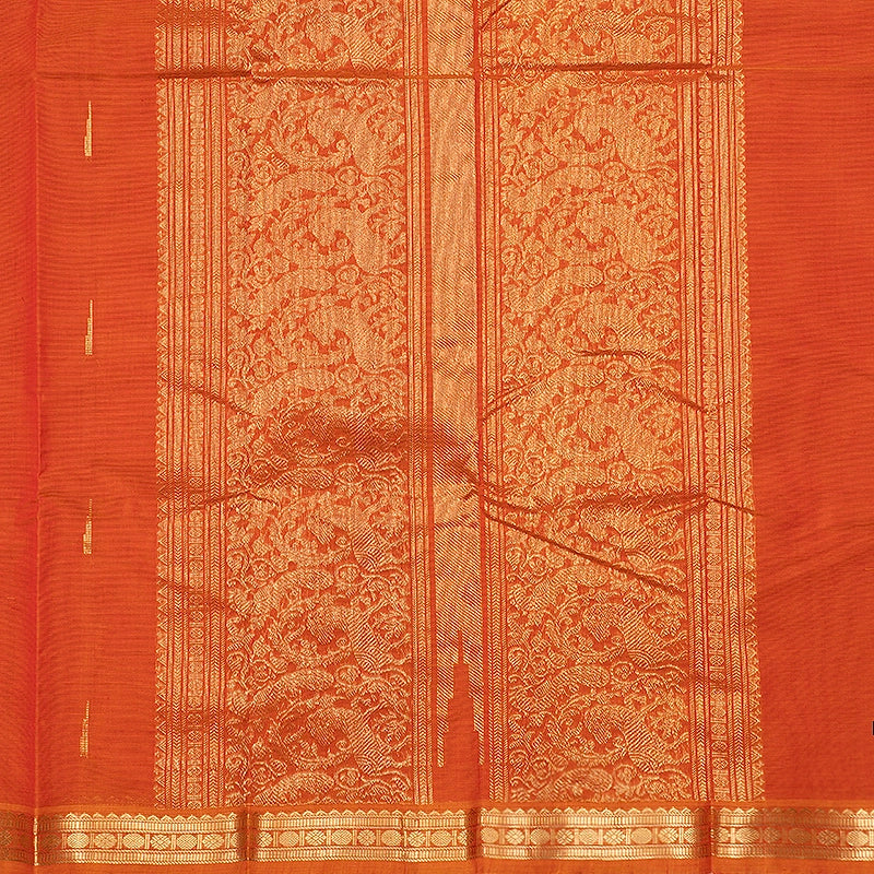 Hayagrivas Orange Handloom Kanchi Cotton Saree SSCBF177I6-9