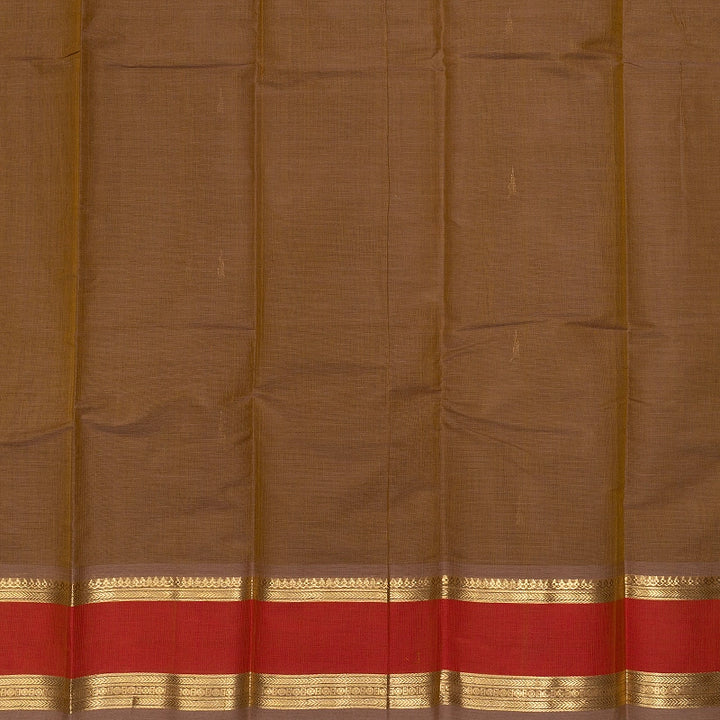 Hayagrivas Khaki Brown Handloom Kanchi Cotton Saree SSCBF177I7-6