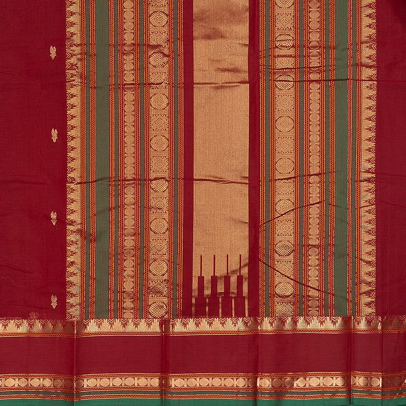 Hayagrivas Maroon Handloom Kanchi Cotton Saree SSCBF177I7-7
