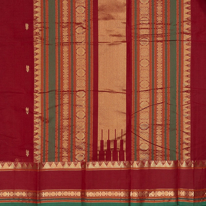Hayagrivas Maroon Handloom Kanchi Cotton Saree SSCBF177I7-7