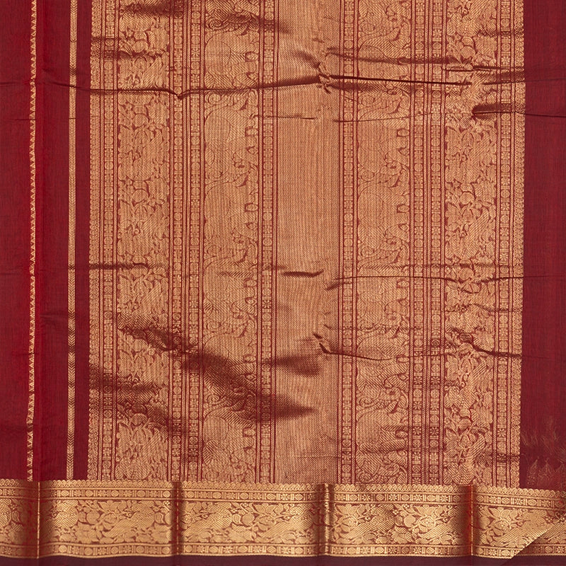 Hayagrivas Maroon Handloom Kanchi Cotton Saree SSCBF177I8-14