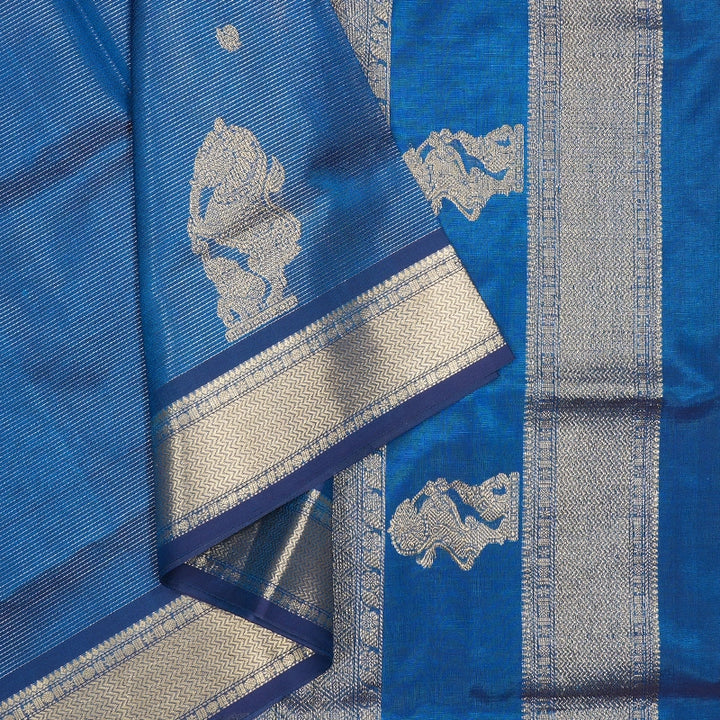 Hayagrivas Rama Blue Kanchi Silk Cotton Saree SSCBF178I4-11