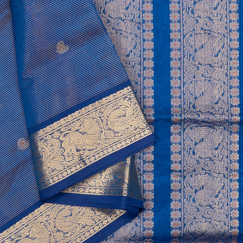 Hayagrivas Purplish-Blue Kanchi Silk Cotton Saree SSCBF179I11-4