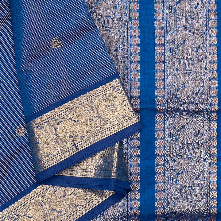 Hayagrivas Purplish-Blue Kanchi Silk Cotton Saree SSCBF179I11-4