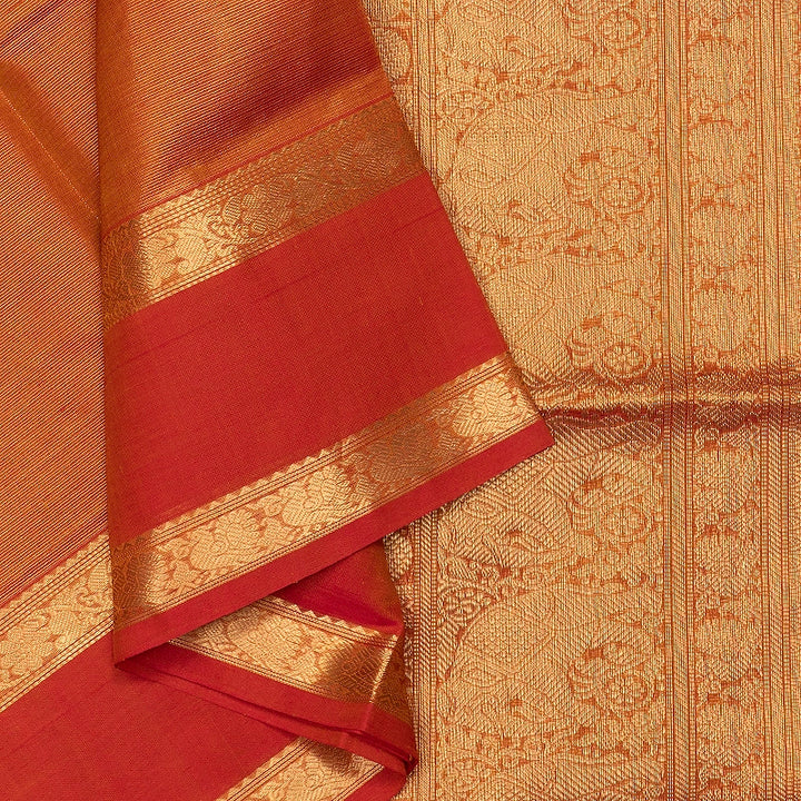 Hayagrivas Sunset Orange Kanchi Silk Cotton Saree SSCBF179I13-7
