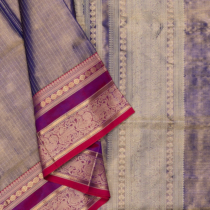 Hayagrivas Purple (Tissue) Kanchi Silk Cotton Saree SSCBF179I14-7