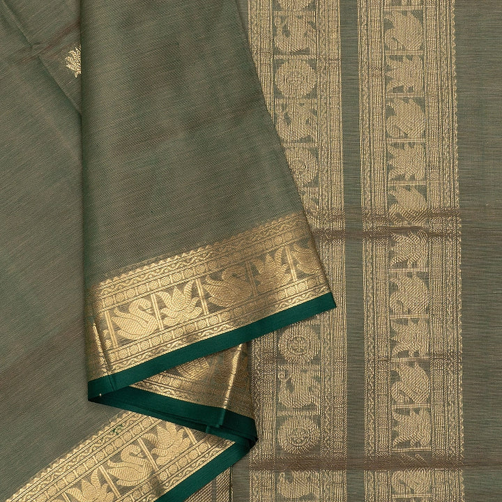 Hayagrivas Green &amp; Beige (Shot Colour) Kanchi Silk Cotton Saree SSCBF179I5-32