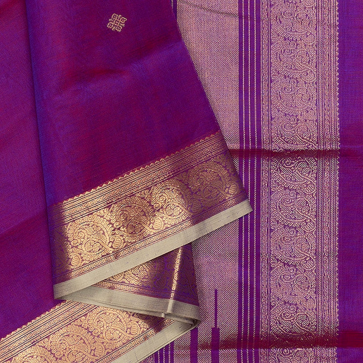 Hayagrivas Reddish-Purple Kanchi Silk Cotton Saree SSCBF179I5-36