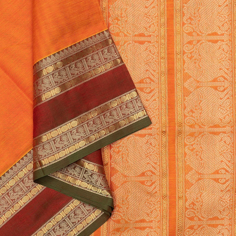 Hayagrivas Mambazham Orange Kanchi Silk Cotton Saree SSCBF179I5-38