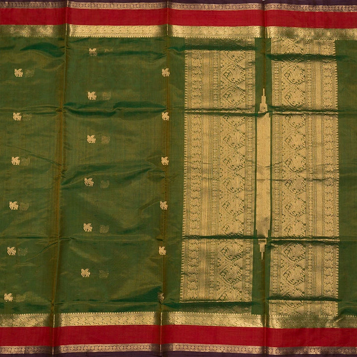 Hayagrivas Parrot Green Kanchi Silk Cotton Saree SSCBF179I5-9