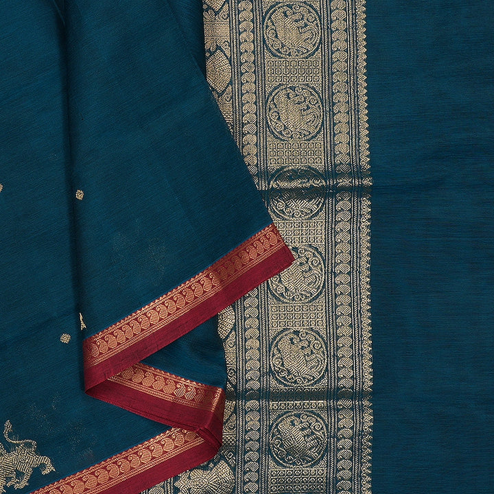 Hayagrivas Rama Blue Kanchi Silk Cotton Saree SSCBF179I7-4