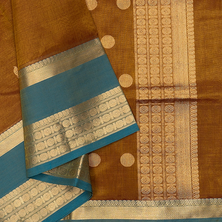 Hayagrivas Gold &amp; Maroon (Shot Colour) Kanchi Silk Cotton Saree SSCBF179I9-12