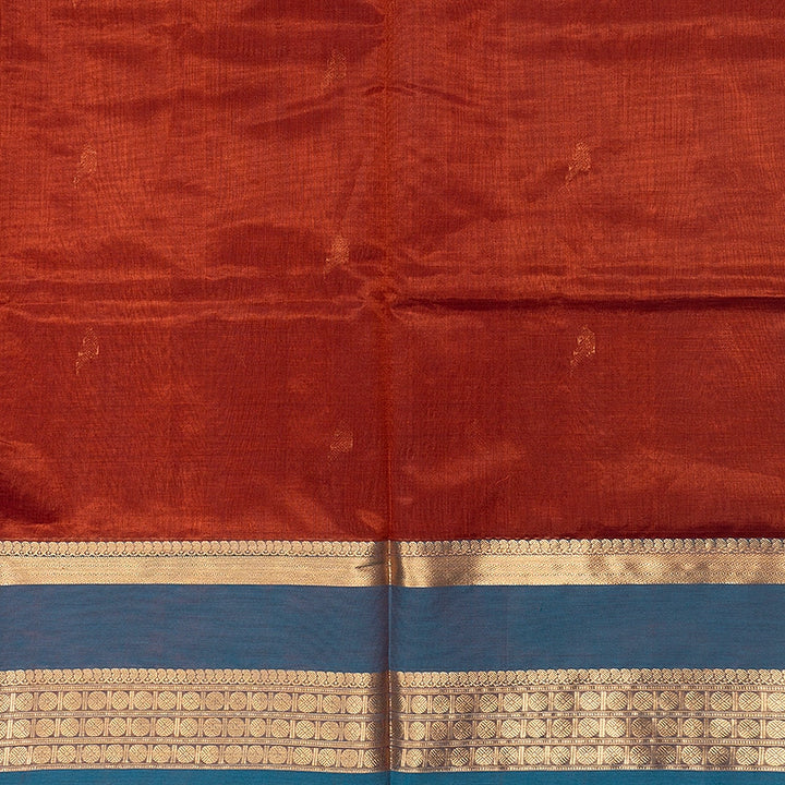 Hayagrivas Rust Brown Kanchi Silk Cotton Saree SSCBF179I9-5