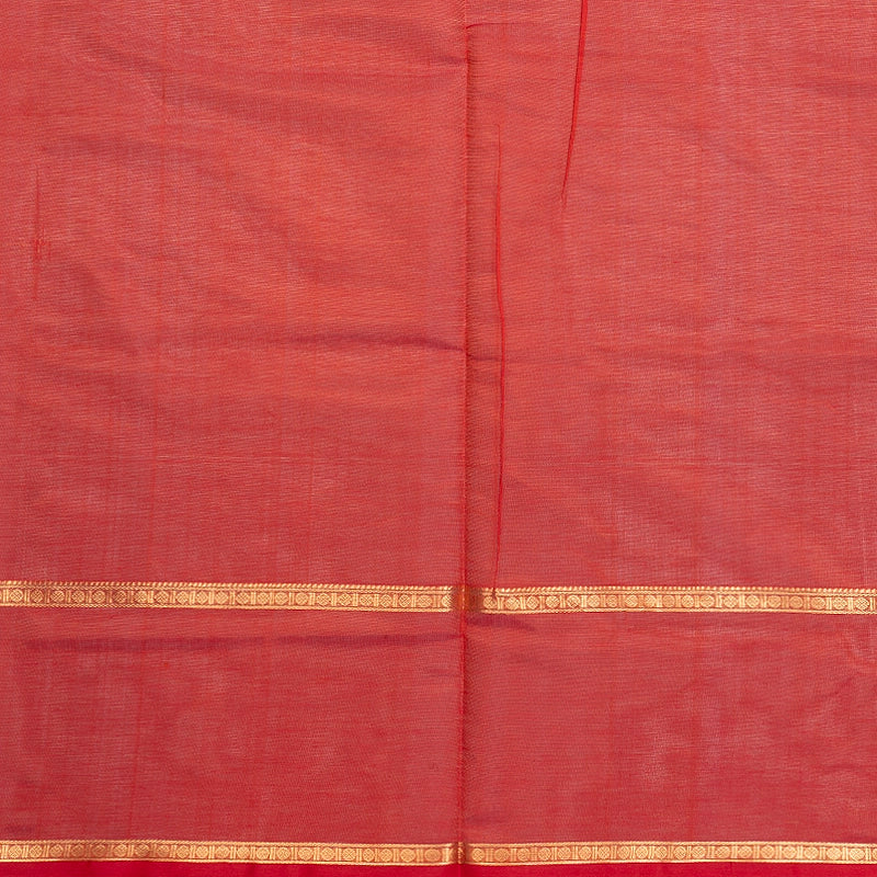 Hayagrivas Reddish-Orange Kanchi Silk Cotton Saree SSCBF179I9-9