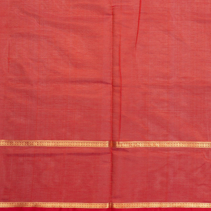 Hayagrivas Reddish-Orange Kanchi Silk Cotton Saree SSCBF179I9-9