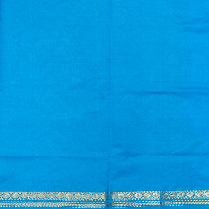 Hayagrivas Yellowish-Blue Semi Silk Cotton Saree SSCBF180I1-6