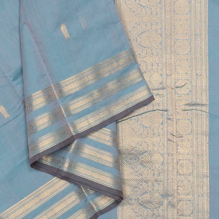 Hayagrivas Powder Blue Handloom Kanchi Cotton Saree SSCBF66E4-20