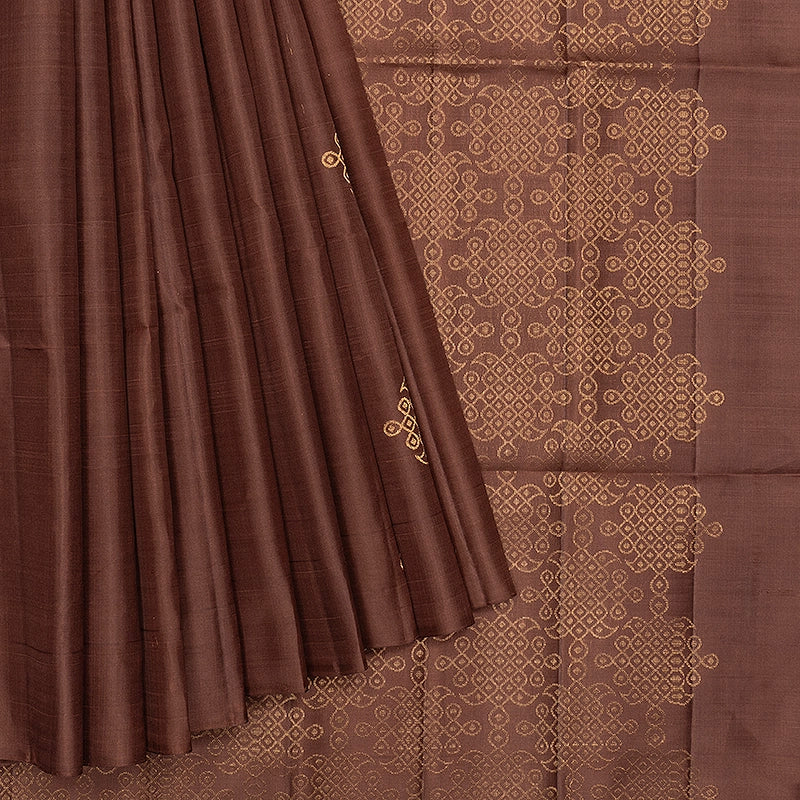Hayagrivas Chocolate Brown Handloom Soft Silk Saree SSKBF149H1-1