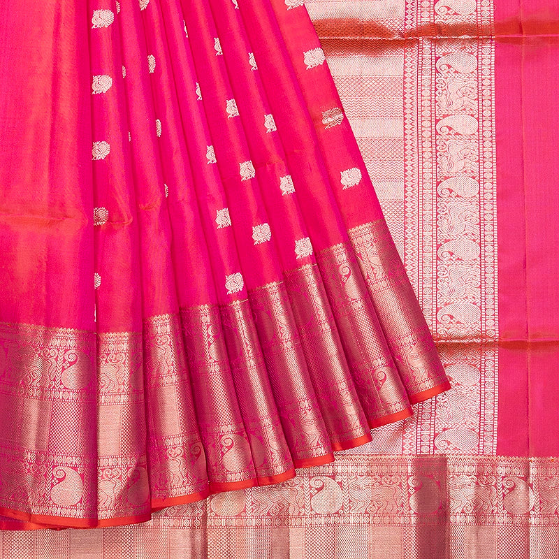 Hayagrivas Orangish-Pink Handloom Soft Silk Saree SSKBF149H10-3
