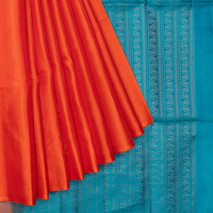 Hayagrivas Fanta Orange Handloom Soft Silk Saree SSKBF149H7-1