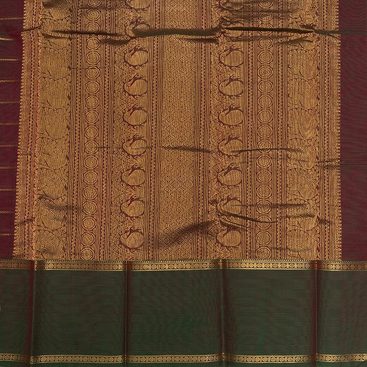Hayagrivas Manthalir Green Handloom Kanchi Cotton Saree SSCBF66E7-3
