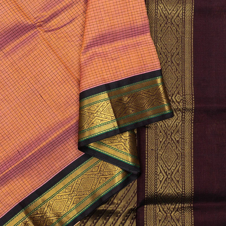 Hayagrivas Yellowish Peach Pure Silk Cotton Saree SSCBF35D5-9