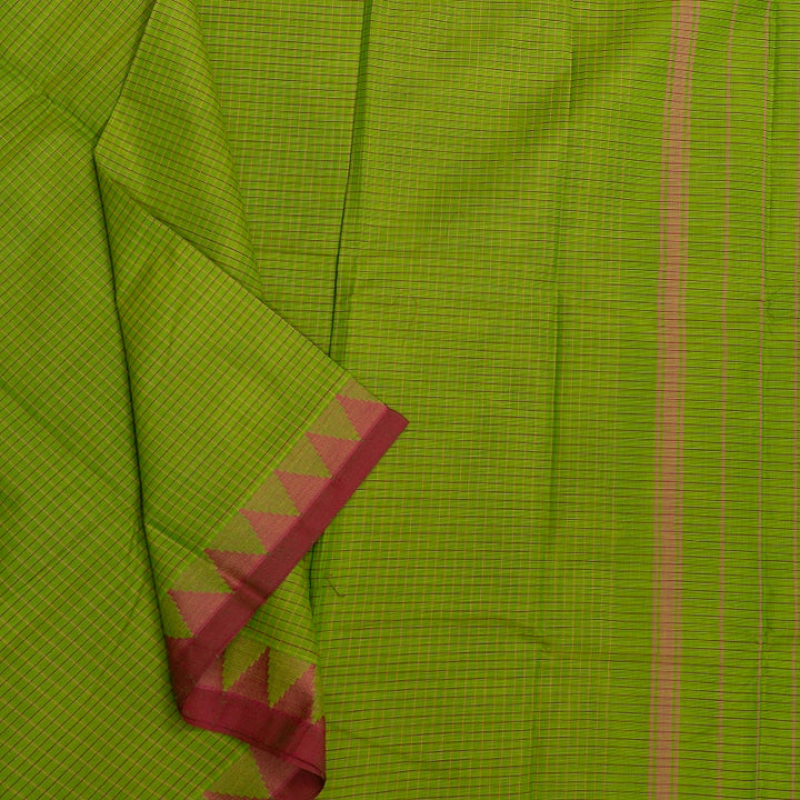 Hayagrivas Parrot Green Handloom Chettinad Cotton Saree KSBE2H6-2