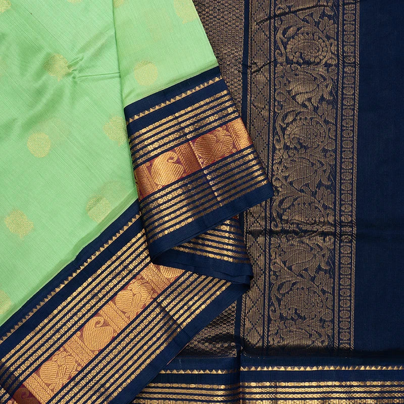 Hayagrivas Pista Green Pure Silk Cotton Saree SSCBF16D4-15