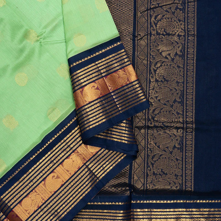 Hayagrivas Pista Green Pure Silk Cotton Saree SSCBF16D4-15