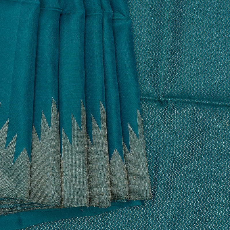 Hayagrivas Cyan Blue Handloom Soft Silk Saree KBE2229B1-2