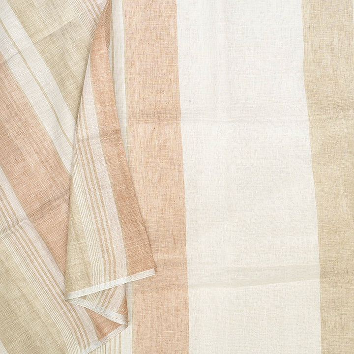 Hayagrivas White Handloom Linen Saree KSBE147C6-5