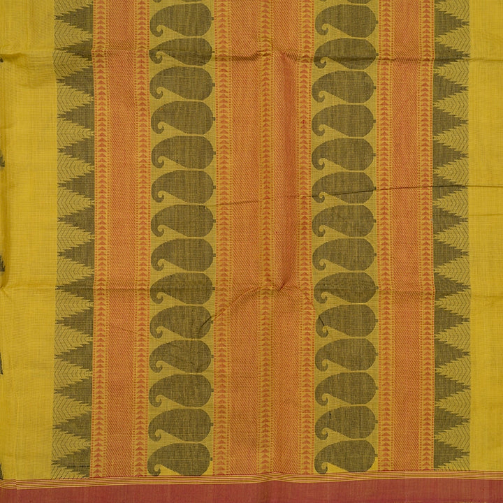 Hayagrivas Lime Green Handloom Kanchi Cotton Saree KSBE89A1-1