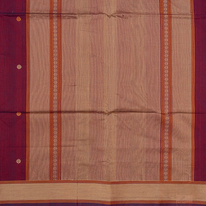 Hayagrivas Maroon Handloom Kanchi Cotton Saree SSCBF103F14-1