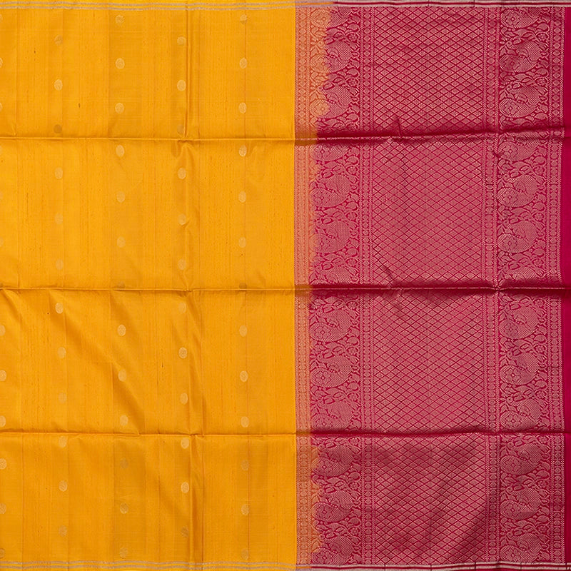 Hayagrivas Mango Orange Handloom Soft Silk Saree KBE2141A5-1