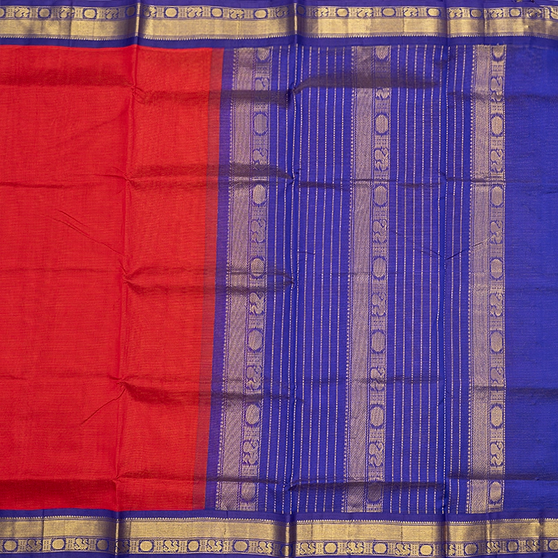 Hayagrivas Red Pure Silk Cotton Saree SSCBF35D1-12