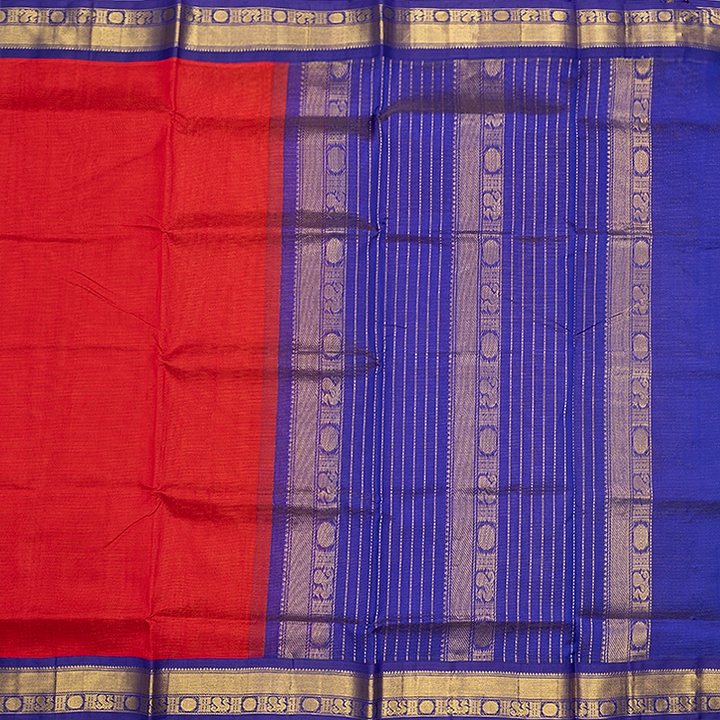 Hayagrivas Red Pure Silk Cotton Saree SSCBF35D1-12